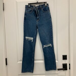 Abercrombie & Fitch Curve Love Ultra High-Rise Ankle Straight Jeans